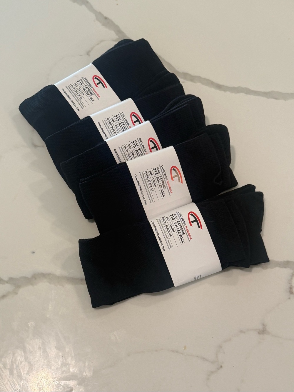 Kids Black Soccer Socks Pack (5) - NWT